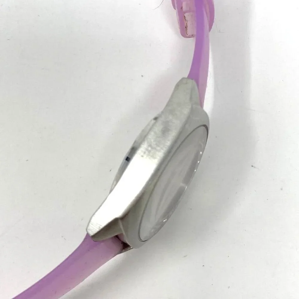 Roxy Girls Watch Silicone Band Purple Face Crystal Bezel Stainless Steel Case